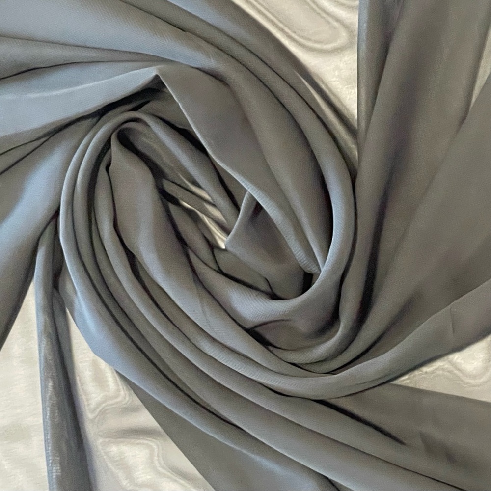 Elegant Olive Green Solid Poly Print Chiffon Shee… - image 3